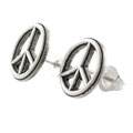 Sterling Silver Peace Sign Earrings