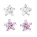 Sterling Silver Cubic Zirconia Star Earrrings