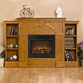 Luxemburg Oak Electric Fireplace wtih Bookcases and Remote
