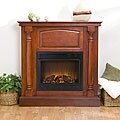 Grenoble Mahogany Electric Fireplace with Remote