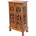 Hand-carved Coconut Palm 40-inch Storage Cabinet