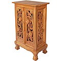 Hand-carved Vintage Roses 32-inch Storage Cabinet