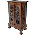 Carved Bamboo Tree Storage Cabinet/ End Table