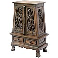 Carved Bamboo Trees Storage Cabinet/ Side Table