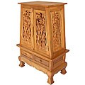 Carved Bamboo Trees Storage Cabinet/ Side Table