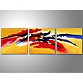 Hand-painted 'Yellow Abstract' Canvas