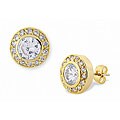 Simon Frank 14k Yellow Gold Overlay CZ Earrings