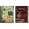Rodney White 'Wine Label' Canvas 2-piece Art Set