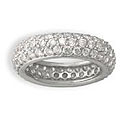14k White Gold over Silver CZ Cupola Eternity Band