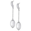 14k White Gold over Sterling Silver CZ Earrings