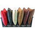Traditional 24-inch Leather Pillow