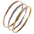 Textured Tri-color 'Fin de Semana' Bangle Bracelets (Set of 3)