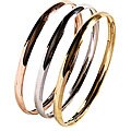 Polished Tri-color 'Fin de Semana' Bangle Bracelets (Set of 3)