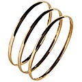 Polished Goldtone 'Fin de Semana' Bangle Bracelets (Set of 3)