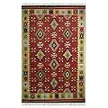 Indo 'Blossoming Diamonds' Wool Rug (5' x 8')