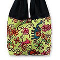 Cotton 'Green Elephant Land' Shoulder Bag (Thailand)
