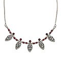 Sterling Silver 'Meadow' Garnet Necklace (Indonesia)