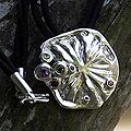 Sterling Silver 'Sapphire Bloom' Silk Necklace (Thailand)