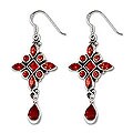 Sterling Silver Garnet 'Red Star' Earrings (India)