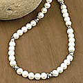 Sterling Silver Pearl 'Smooth Ice' Necklace (India)