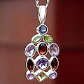 Amethyst and Garnet 'Color Cascade' Necklace (India)