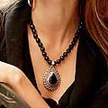 Onyx 'Floral Tear' Necklace (India)