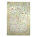 Indo Chain-stitched 'Carnation Symphony' Kashmiri Rug (3' x 5')