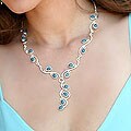 Sterling Silver Turquoise 'Blue Orchids' Necklace (India)