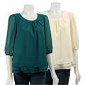 Essentials by A.B.S Women's Layered Chiffon Blouse