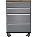 Steel Grey 4-drawer Rolling Cart