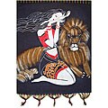 Handmade 'Beauty and Lion' Tapestry (China)