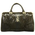 Christian Audigier Dark Green Leather Satchel