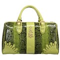 Christian Audigier Snakeskin Green Leather Satchel