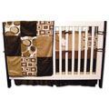 Trend Lab Geo Brown 4-piece Crib Bedding Set