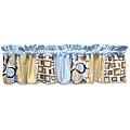 Geo Teal and Brown Window Valance