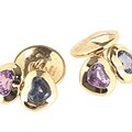 Chopard 18k Yellow Gold Sapphire Heart Cuff Links