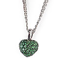 Chopard 18k White Gold Tsavorite Heart Necklace