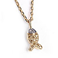 Chopard 18k Gold 1/10ct TDW Diamond Fish Necklace