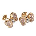 Chopard 18k Gold 1/8ct TDW Diamond Pink Sapphire Earrings