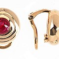 Chopard Happy Sport 18k Gold Ruby Earrings