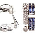 Chopard 18k Gold 3 2/5ct TDW Diamond Sapphire Earrings (E, VVS1)
