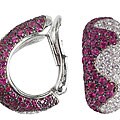Chopard 18k Gold 2 1/4ct TDW Diamond and Ruby Earrings (E, VVS1)