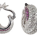 Chopard 18k Gold 9 1/5ct TDW Diamond and Ruby Earrings (E, VVS1)