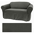 Twill Slate Loveseat Slipcover