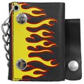 BT Men's Leather Flame Print Chain Wallet