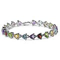 Sterling Silver Trillion-cut Gemstone Bracelet