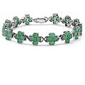 Sterling Silver Emerald Ovals Bracelet
