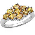 Sterling Silver Yellow Sapphire Cluster Ring