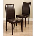 Shino Brown Bi-cast Leather Dining Chairs (Set of 8)