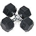 Rubber 25-pound Dumbbells (Set of 2)
